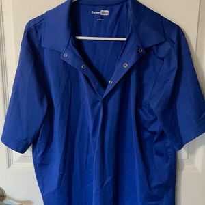 Blue, short sleeved polo